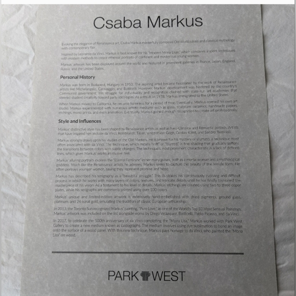 Csaba Markus 12”x9” Print - Kapricianna art - Picture 5 of 6